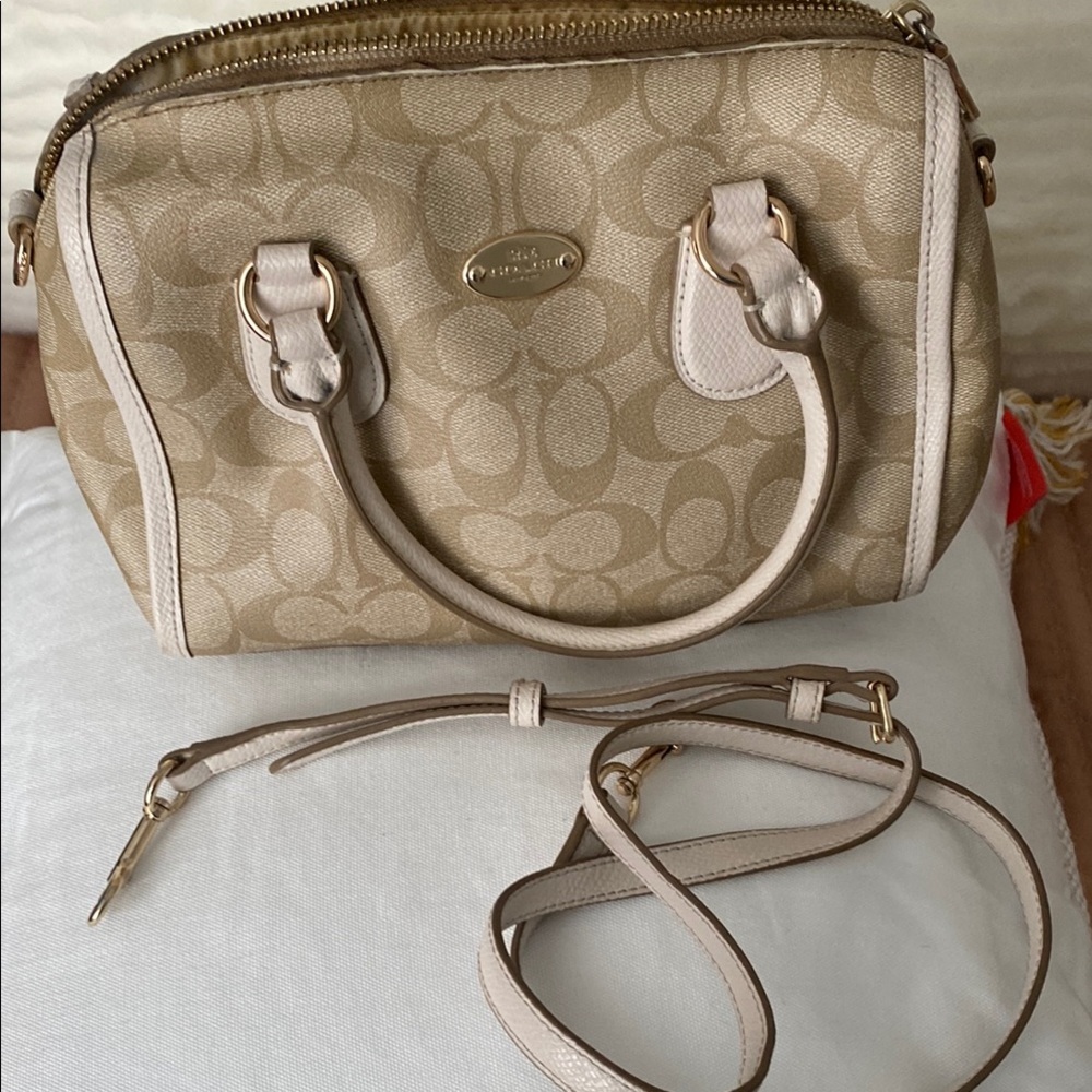 Coach Tan Satchel Signature Bag